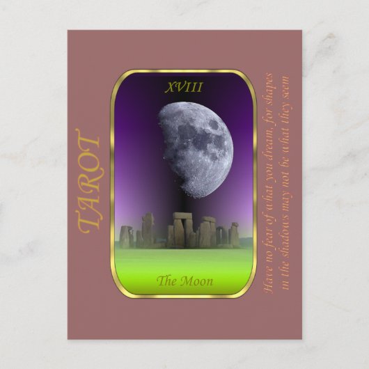 Postale Carte Tarot - La Lune (Devant)