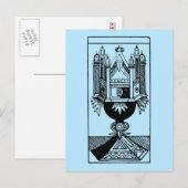 Postale Carte Tarot : L'As Des Tasses (Devant / Derrière)