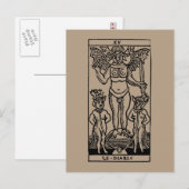 Postale Carte Tarot : Le Diable (Devant / Derrière)