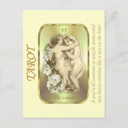 Postale Carte Tarot - Les Amoureux (Devant)