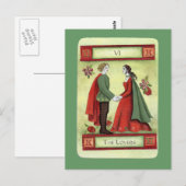 Postale Carte tarot "Les Amoureux" (Devant / Derrière)