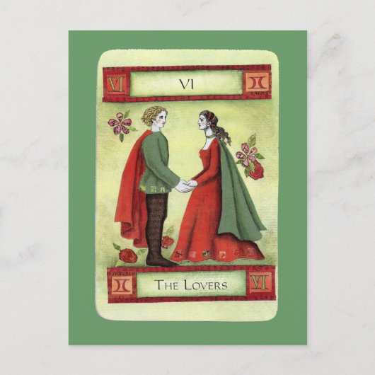Postale Carte tarot "Les Amoureux" (Devant)