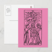 Postale Carte Tarot : Les amoureux (Devant / Derrière)