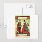 Postale Carte tarot "Les Amoureux" (Devant / Derrière)