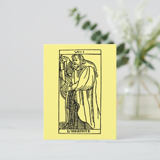 Postale Carte Tarot : L'Hermite (Debout devant)