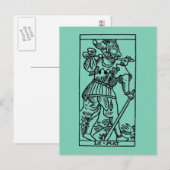 Postale Carte Tarot : L'idiot (Devant / Derrière)