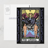 Postale Carte Tarot "Lovers" (Devant / Derrière)