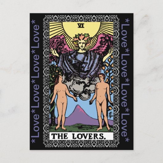 Postale Carte Tarot "Lovers" (Devant)