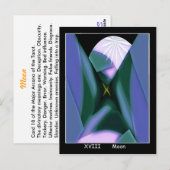 Postale Carte Tarot Lune (Devant / Derrière)