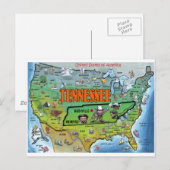 Postale Carte Tennessee USA (Devant / Derrière)