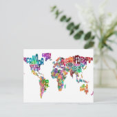 Postale Carte textuelle du monde (Debout devant)