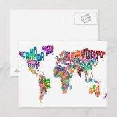 Postale Carte textuelle du monde (Devant / Derrière)