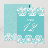 Postale Carte Tiffany Turquoise Lace Table Numéro (Devant / Derrière)
