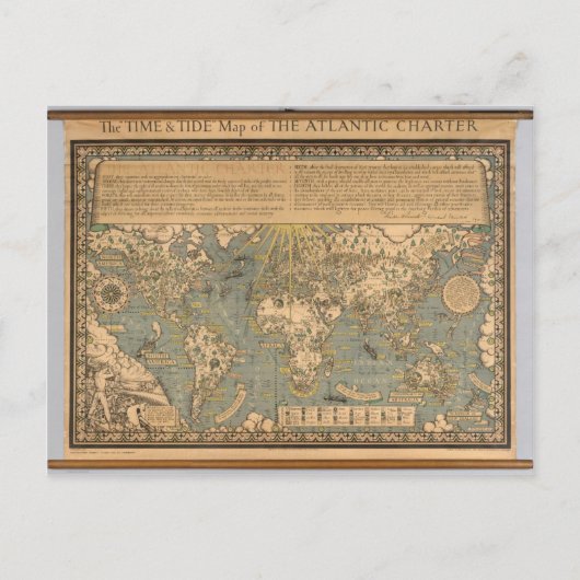 Postale Carte "Time & Tide" de la Charte de l'Atlantique (Devant)