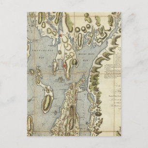 Postale Carte topographique de la baie de Narraganset
