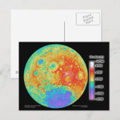Postale Carte topographique de la surface lunaire de la lu (Devant / Derrière)