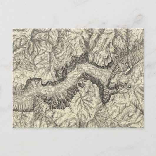 Postale Carte topographique de la vallée de Yosemite (Devant)