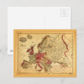 Postale Carte topographique de l'Europe (1871) (Devant / Derrière)
