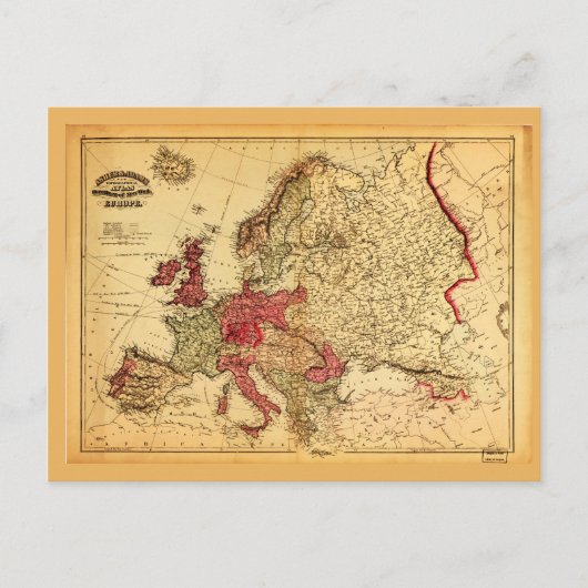 Postale Carte topographique de l'Europe (1871) (Devant)