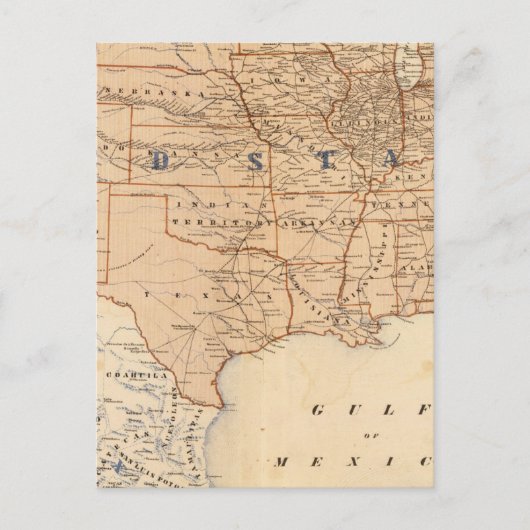 Postale Carte topographique des États-Unis (Devant)