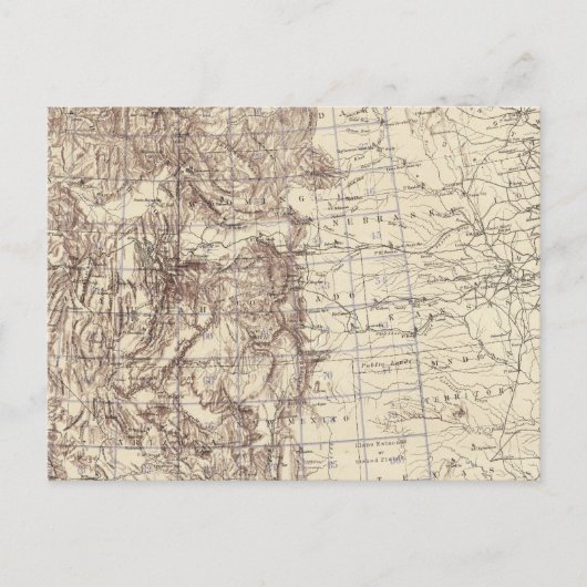 Postale Carte topographique du fleuve Mississippi (Devant)