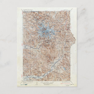 Postale Carte topographique vintage du mont Rainier Washin