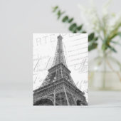 Postale Carte Tour Eiffel, Noir & Blanc, Vertical (Debout devant)