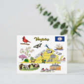Postale Carte touristique de l'État de Virginie (Debout devant)
