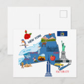 Postale Carte touristique de New York (Devant / Derrière)