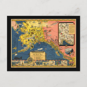 Postale Carte touristique vintage de l'Alaska