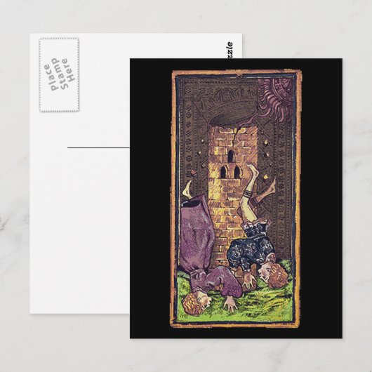 Postale Carte Tower Tarot (Devant / Derrière)