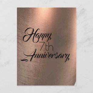 Postale Carte traditionnelle du 7e anniversaire du cuivre