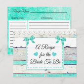 Postale Carte turquoise Turquoise Rustic Wood Recette (Devant / Derrière)