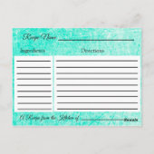 Postale Carte turquoise Turquoise Rustic Wood Recette (Dos)