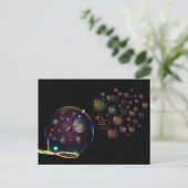 Postale Carte Univers Bubble avec Rumi dicton S'émerveille (Debout devant)