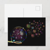 Postale Carte Univers Bubble avec Rumi dicton S'émerveille (Devant / Derrière)