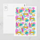 Postale Carte verticale Retro Tree Baubles Multi (Devant / Derrière)