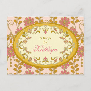 Postale Carte Victorian Pink Gold Recette pour la mariée
