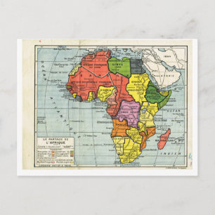 Postale Carte vintage, 1920, Français, La partage d'Afriqu