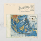 Postale Carte vintage, 1920, Indochine et Insulinde (Devant / Derrière)