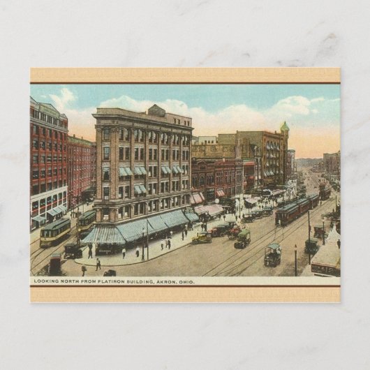 Postale Carte vintage Akron Ohio Travel Post (Devant)