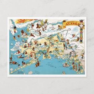 Postale Carte Vintage amusante de l'Alaska