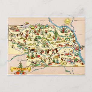 Postale Carte Vintage amusante du Nebraska