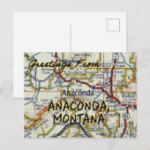 Postale Carte Vintage Anaconda Montana (Devant / Derrière)