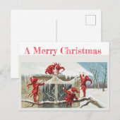 Postale Carte vintage avec gnomes (Devant / Derrière)