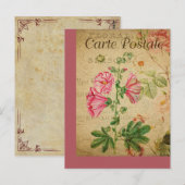 Postale Carte vintage Botanique Florale (Devant / Derrière)