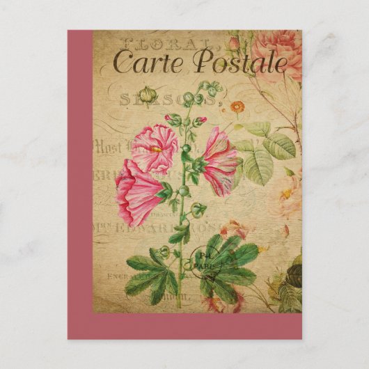 Postale Carte vintage Botanique Florale (Devant)