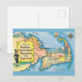 Postale Carte Vintage Cape Cod (Devant / Derrière)