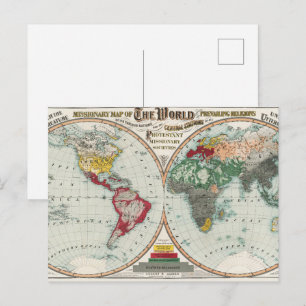 Postale Carte vintage de 1902 des religions missionnaires 