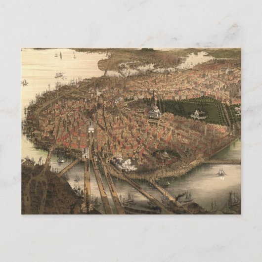 Postale Carte vintage de Boston (1877) (Devant)